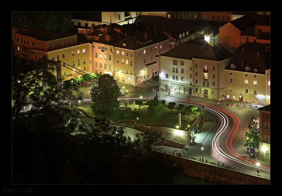 Blick auf den Römerplatz in Passau..