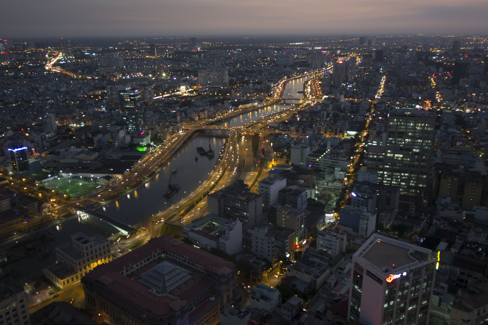 Blick auf den Saigon-River vom Bitexco Tower in Saigon