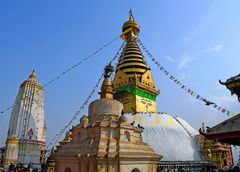 Blick auf den Stupa von Swayambhunath in Kathmandu