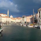 Blick auf den Tartini-Platz in Piran (Winter Januar)