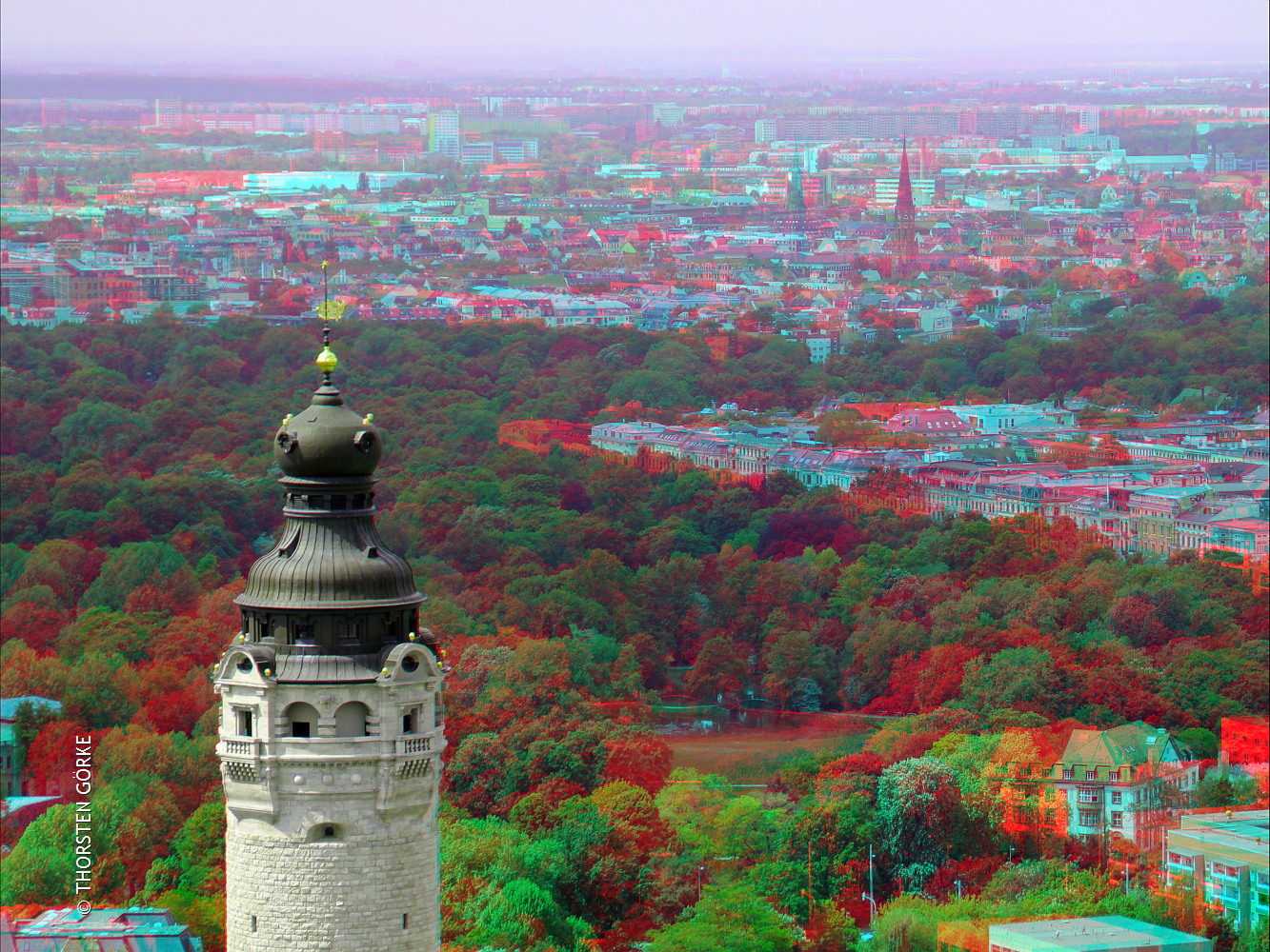 Blick auf den Turm des Neuen Rathaus Leipzig