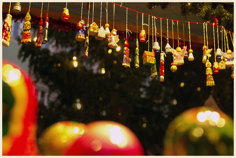 Blick auf den Weihnachtsbaum in Weilheim