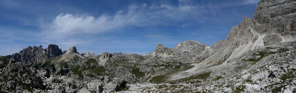 Blick auf die 3 Zinnen Hütte