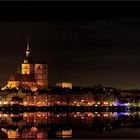 Blick auf die abendliche Skyline meiner Heimatstadt Stralsund