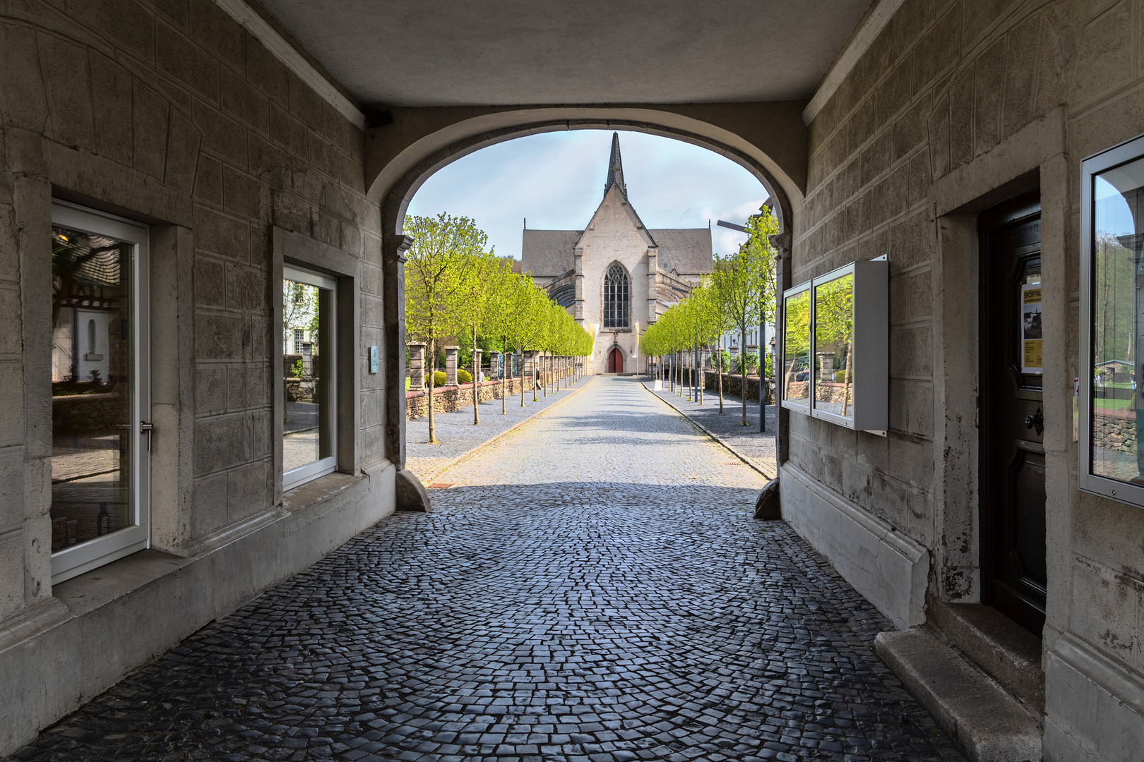 Blick auf die Abteikirche Marienstatt