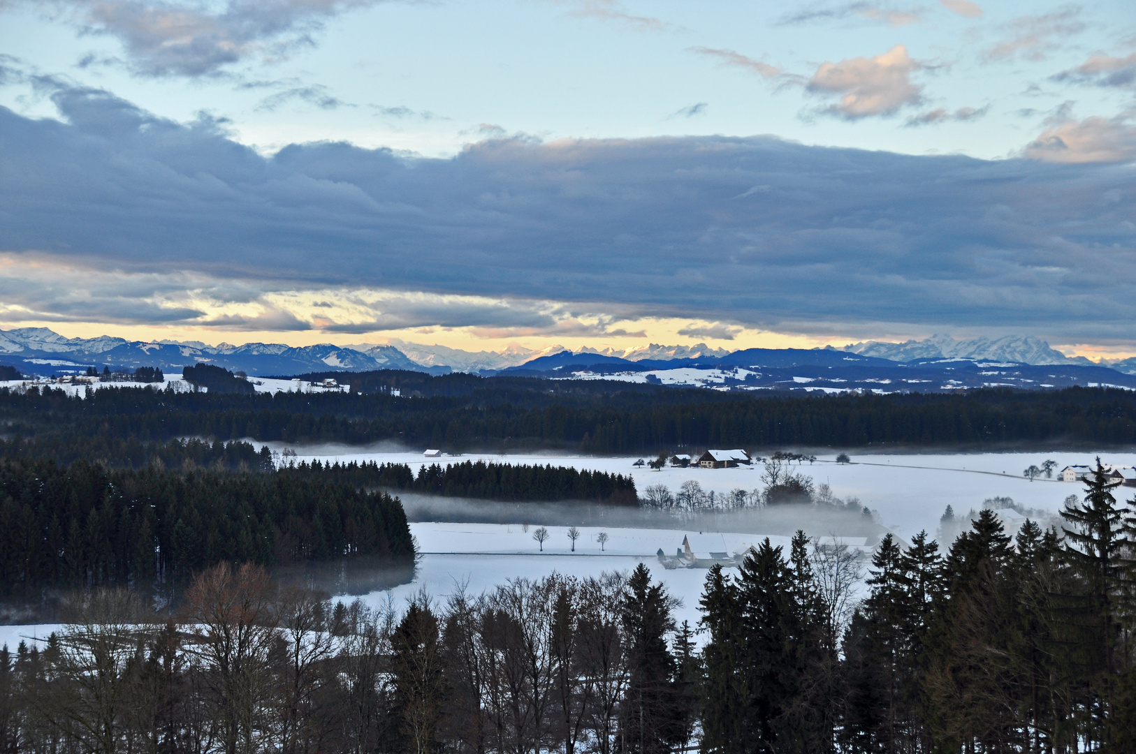 Blick auf die Allgäuer Alpen