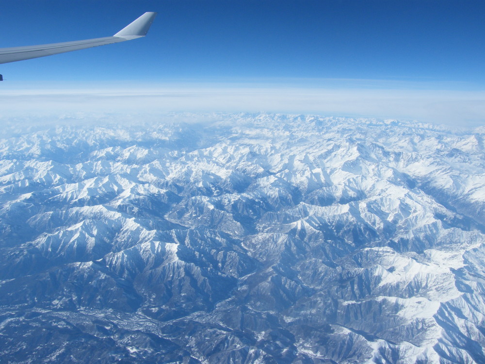 Blick auf die Alpen - Flug nach Afrika