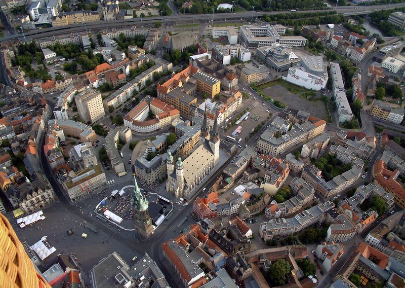 Blick auf die Altstadt von Halle