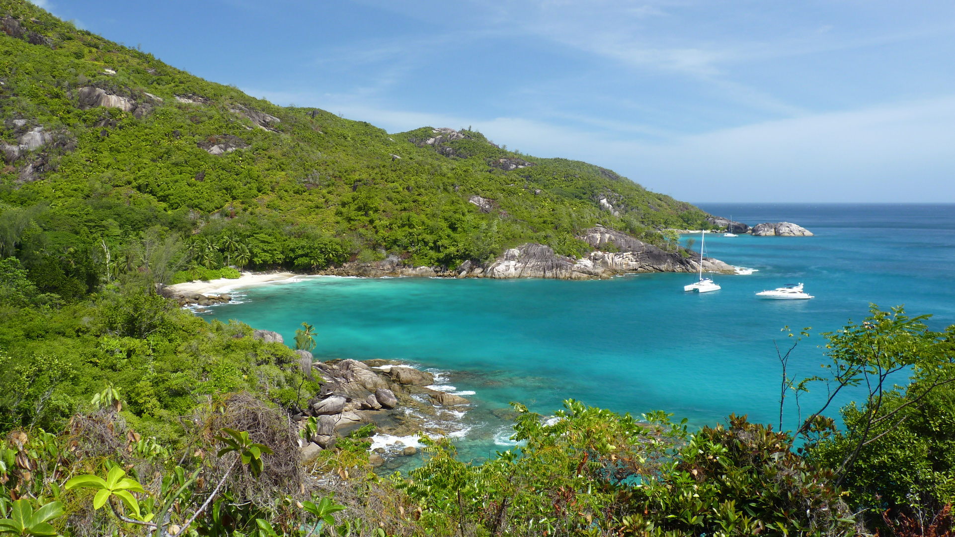 Blick auf die Anse Major, Mahe Island, Seychellen