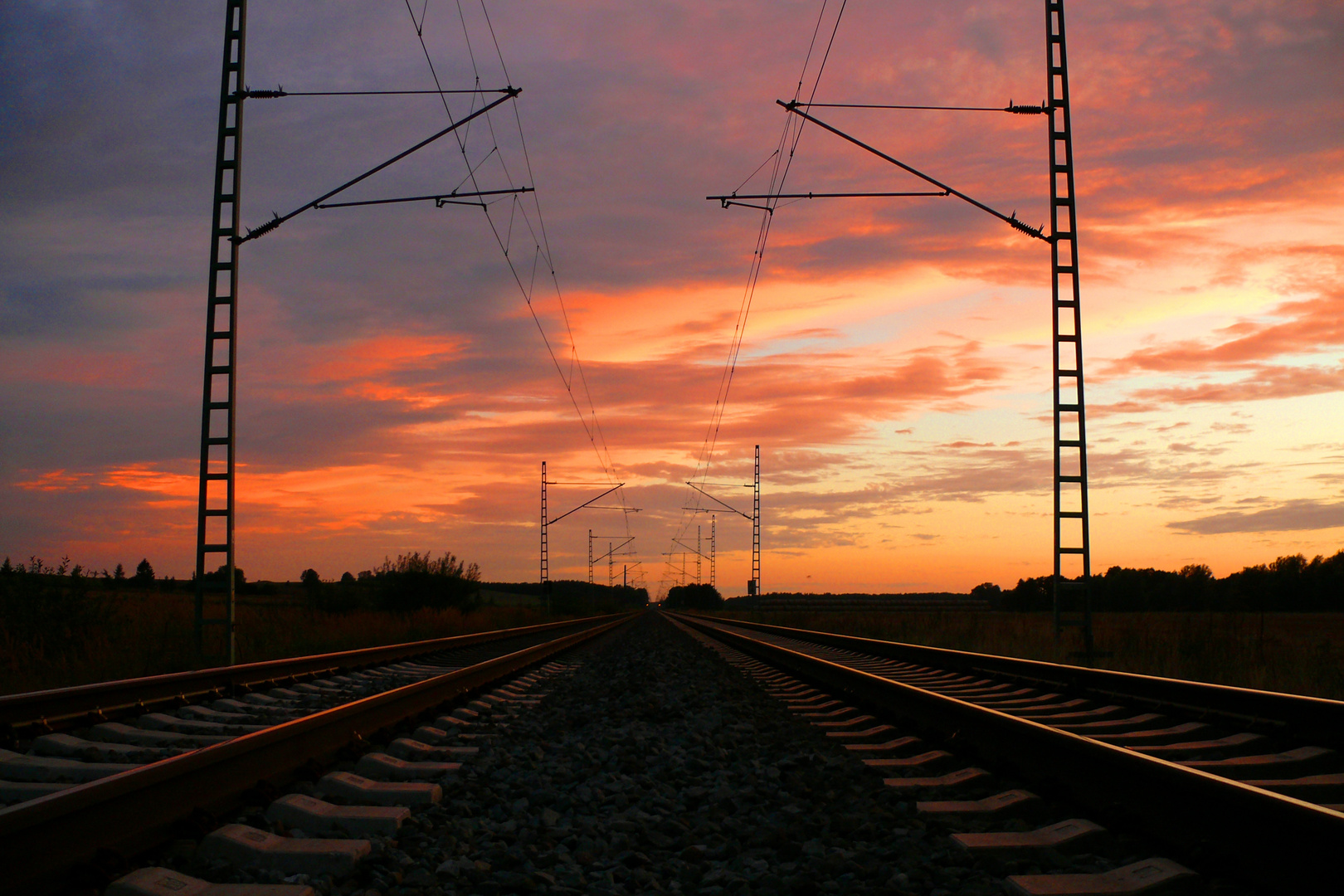 Blick auf die Bahn Strecke Schwaan-Bützow