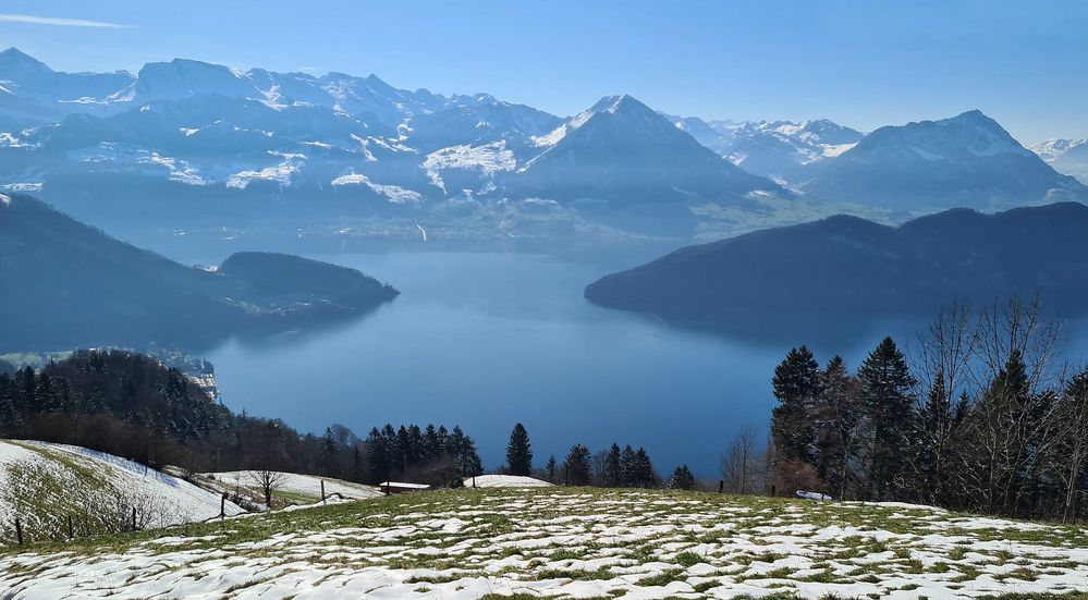 Blick auf die Berge und den  Vierwaldstättersee 