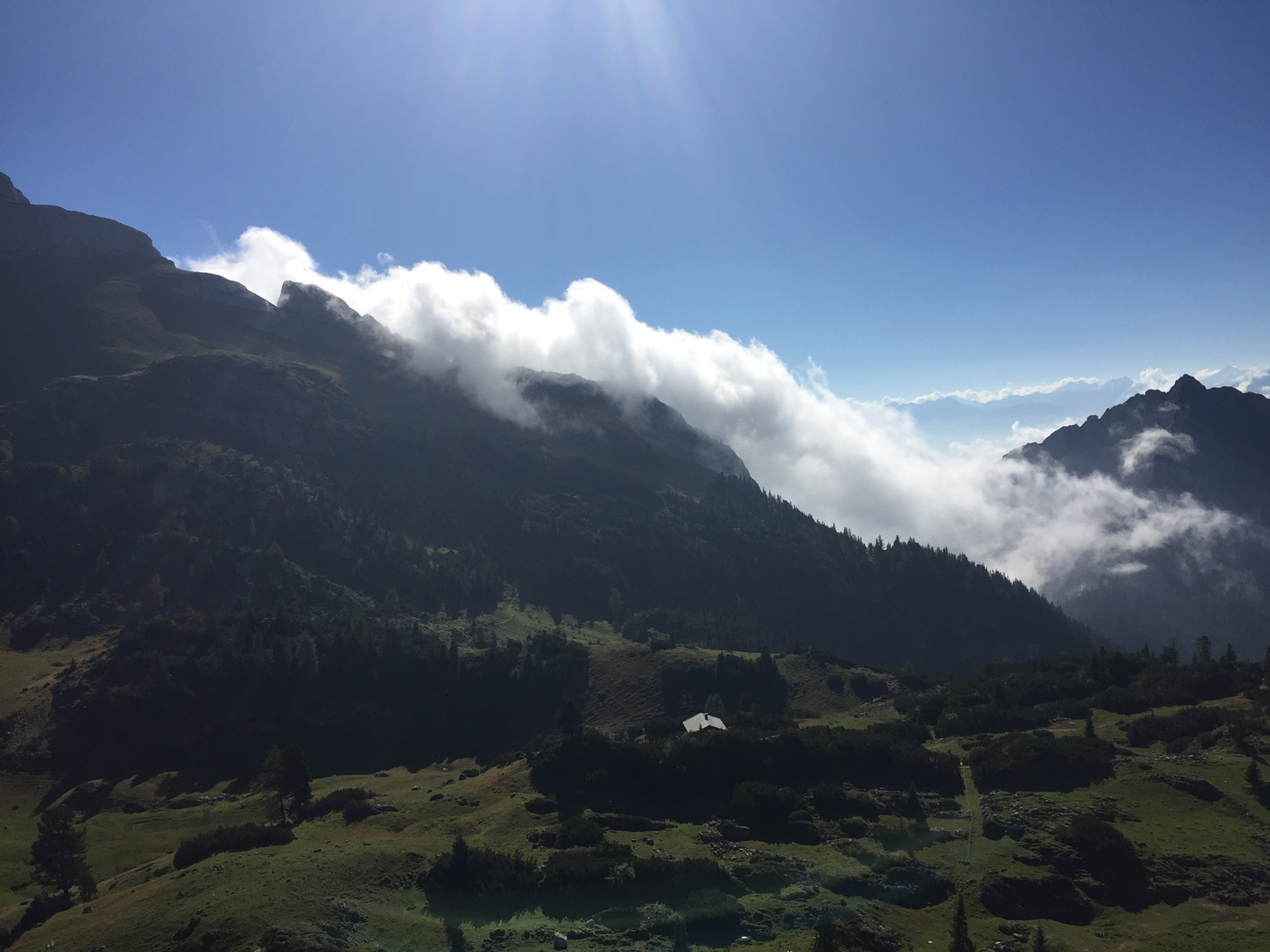 Blick auf die bergen 