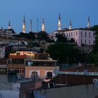 Blick auf die Blaue Moschee bei Dämmerung