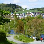 Blick auf die Bleilochtalsperre und Saalburg