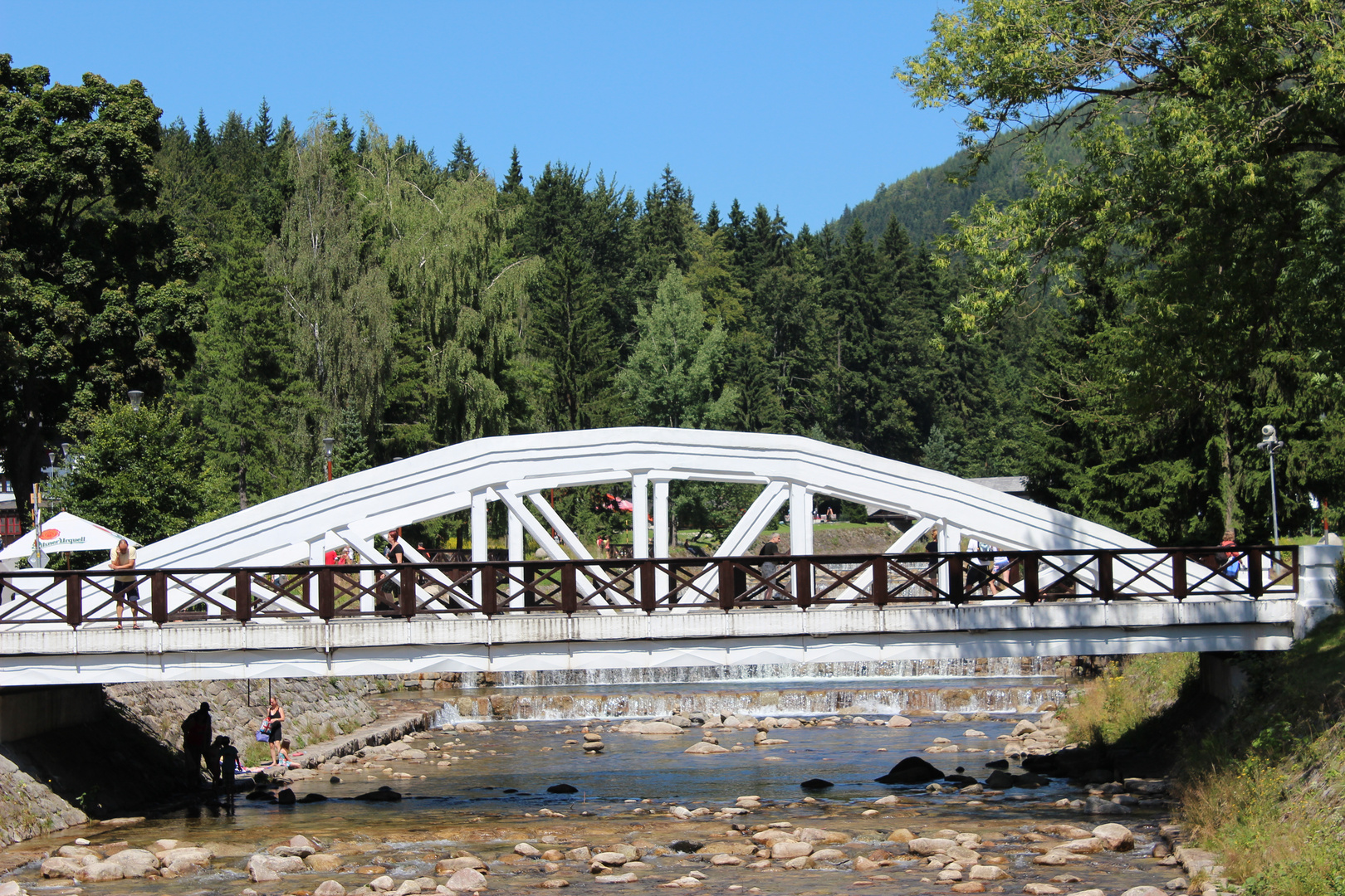 Blick auf die Brücke in Spindler Mühle