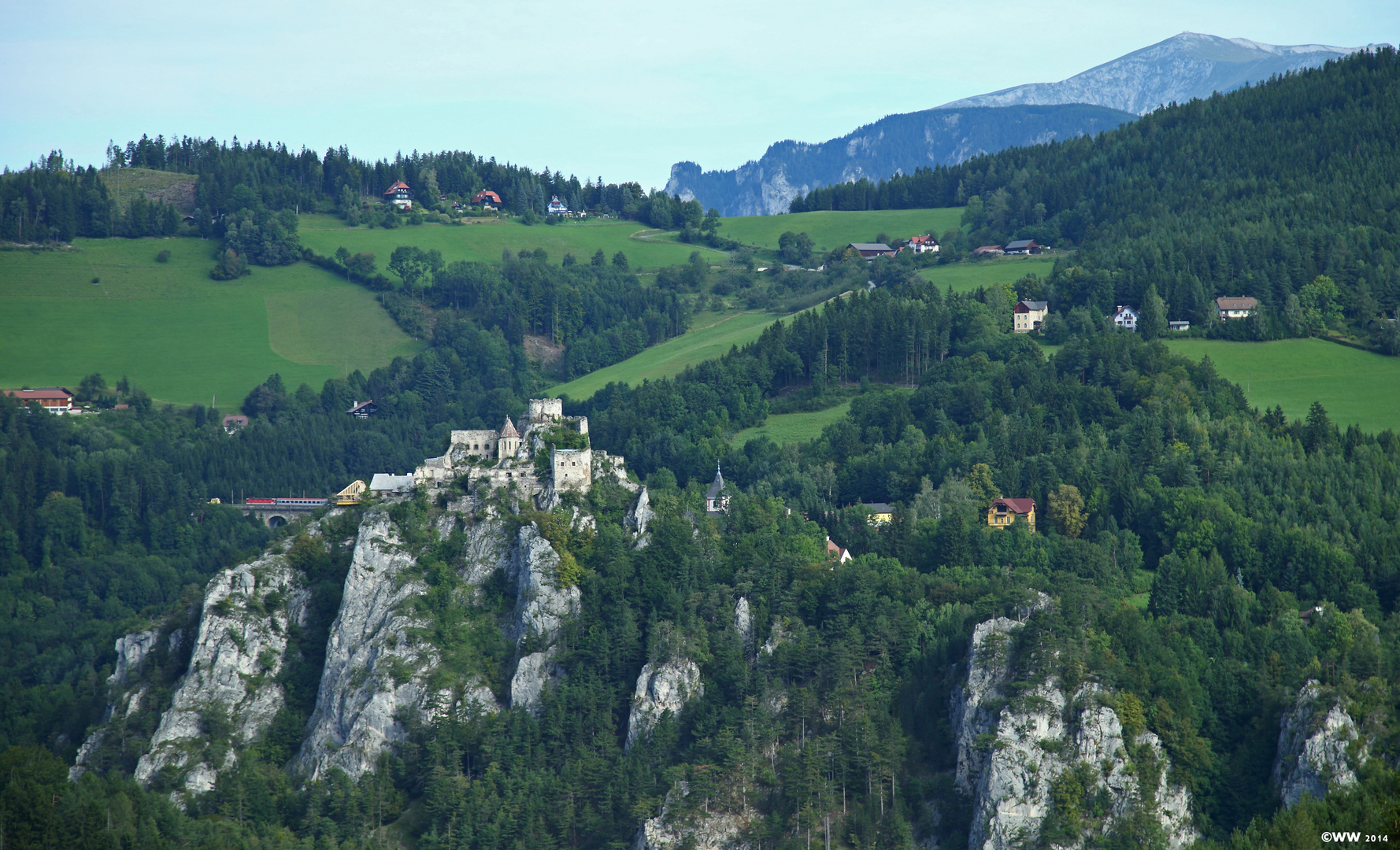 'Blick auf die Burg Klamm...'