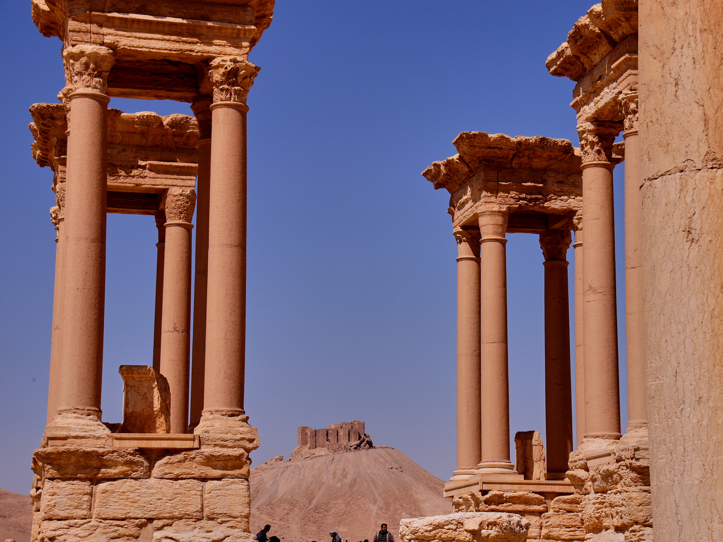 Blick auf die Burgruine von Palmyra