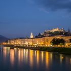 Blick auf die Festung, die Salzach  und die Altstadt von Salzburg