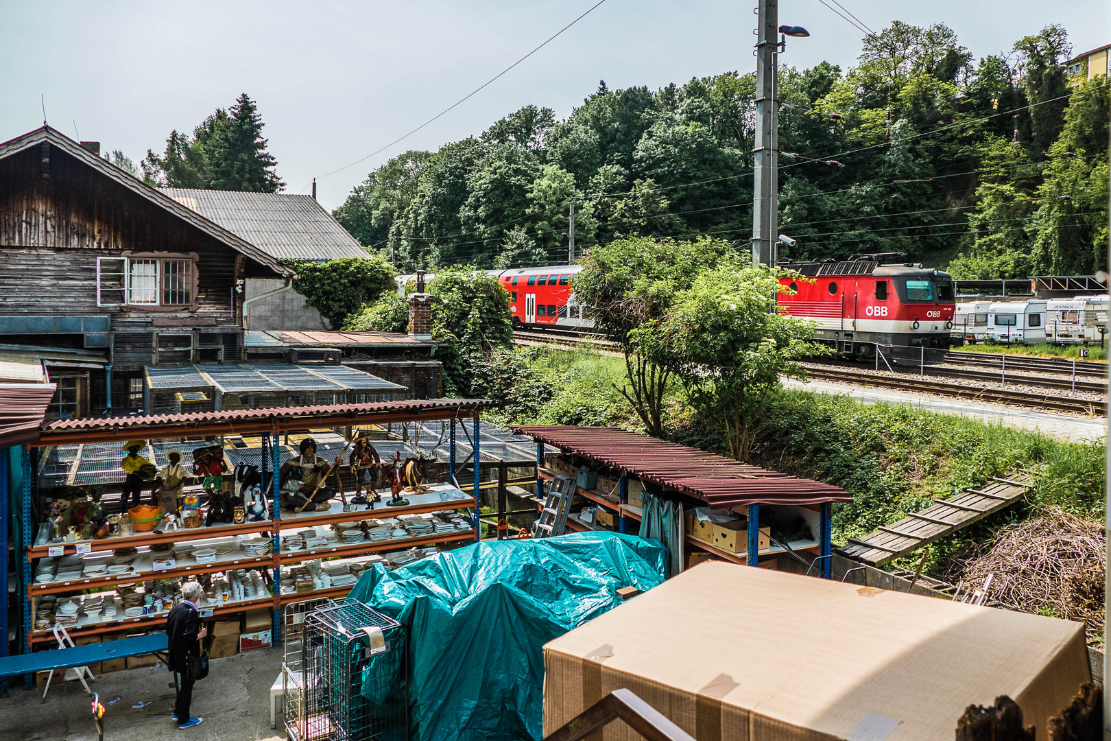 Blick auf die Franz-Josefs-Bahn Richtung Tulln bzw. Gmünd