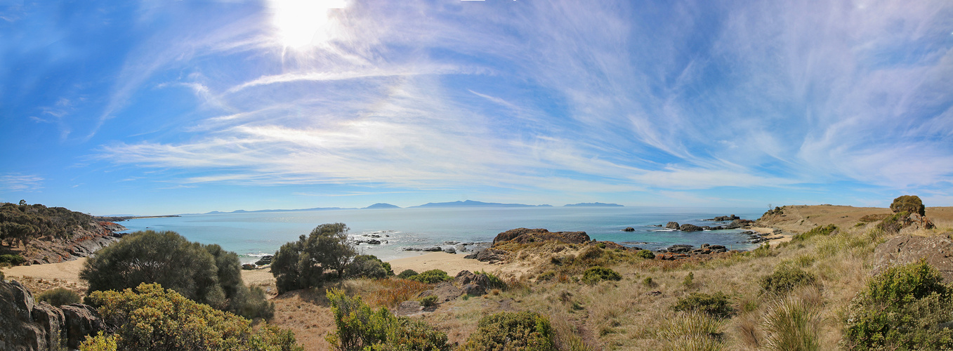 Blick auf die Freycinet Halbinsel