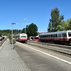 Blick auf die Gleisanlagen der SAB im Bf Münsingen 20.9.2023