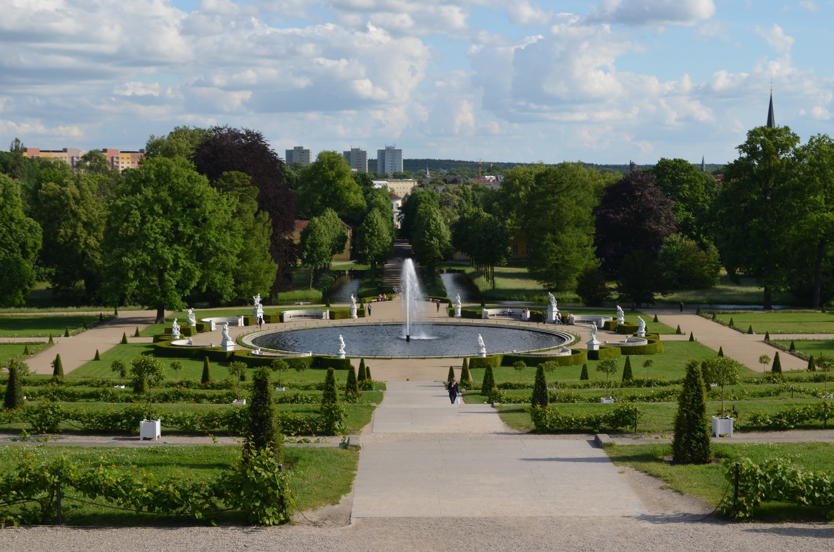 Blick auf die große Fontäne im Schlosspark Sannsouci