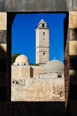 Blick auf die grosse Moschee auf der Zitadelle von Aleppo (Archivaufnahme 2009)