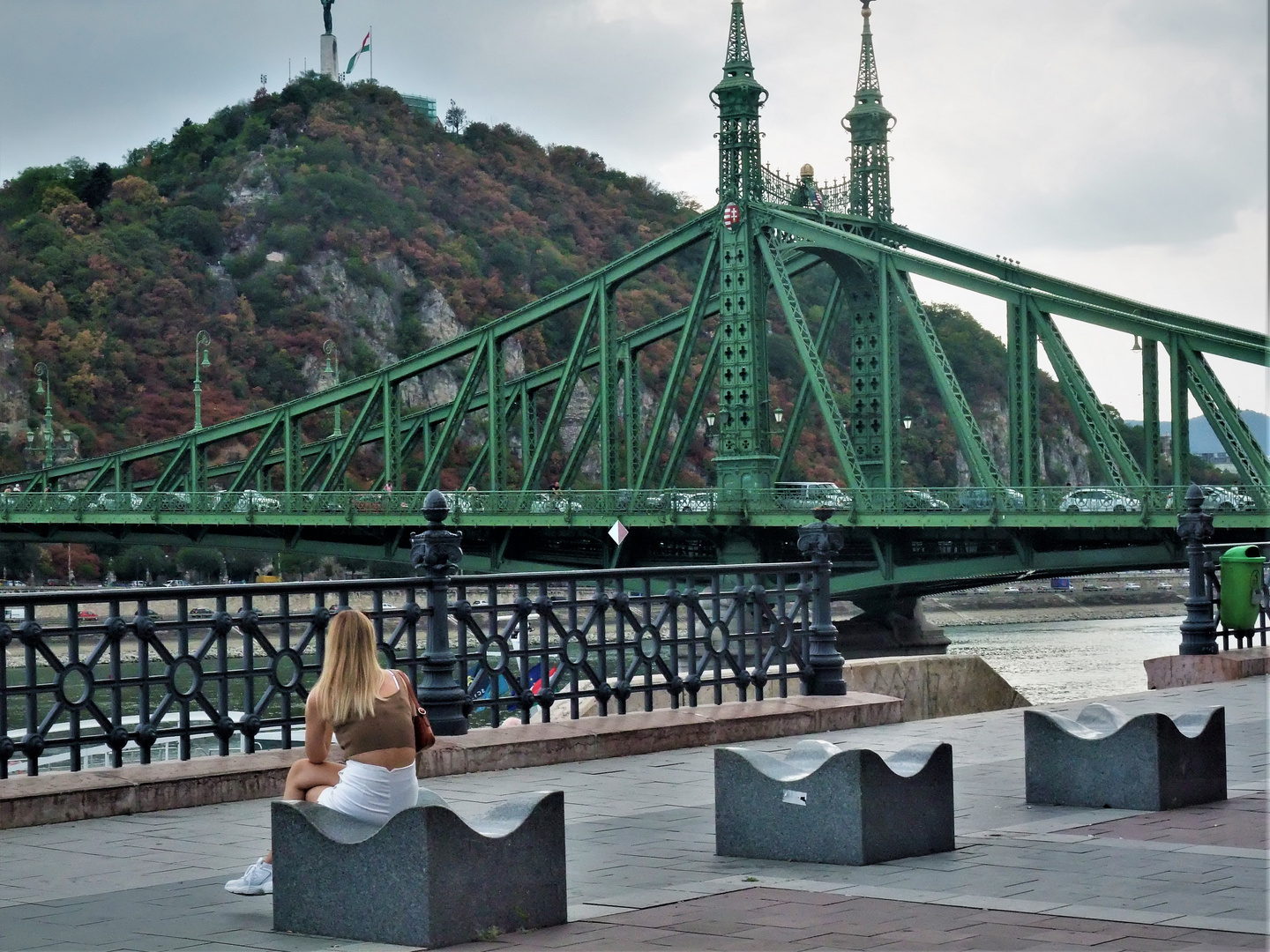 Blick auf die GRÜNE BRÜCKE von BUDAPEST