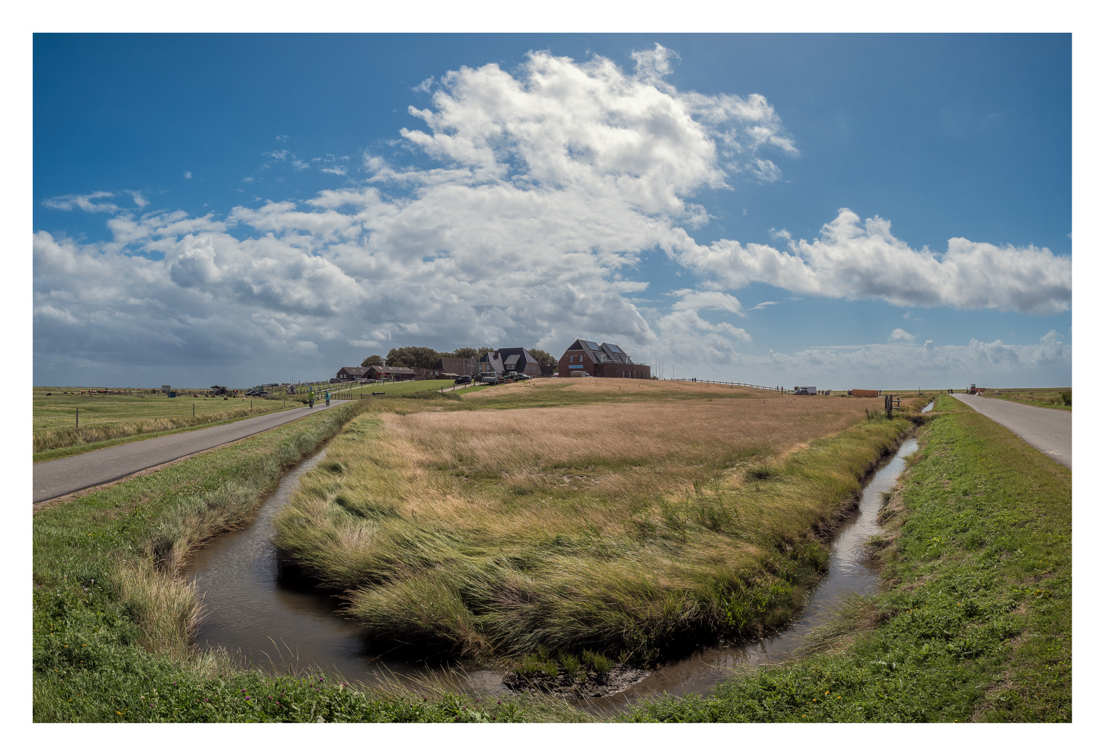 Blick auf die Hanswarft (Hallig Hooge)