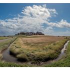 Blick auf die Hanswarft (Hallig Hooge)