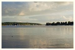 blick auf die havel, den grunewaldturm und den himmel darüber