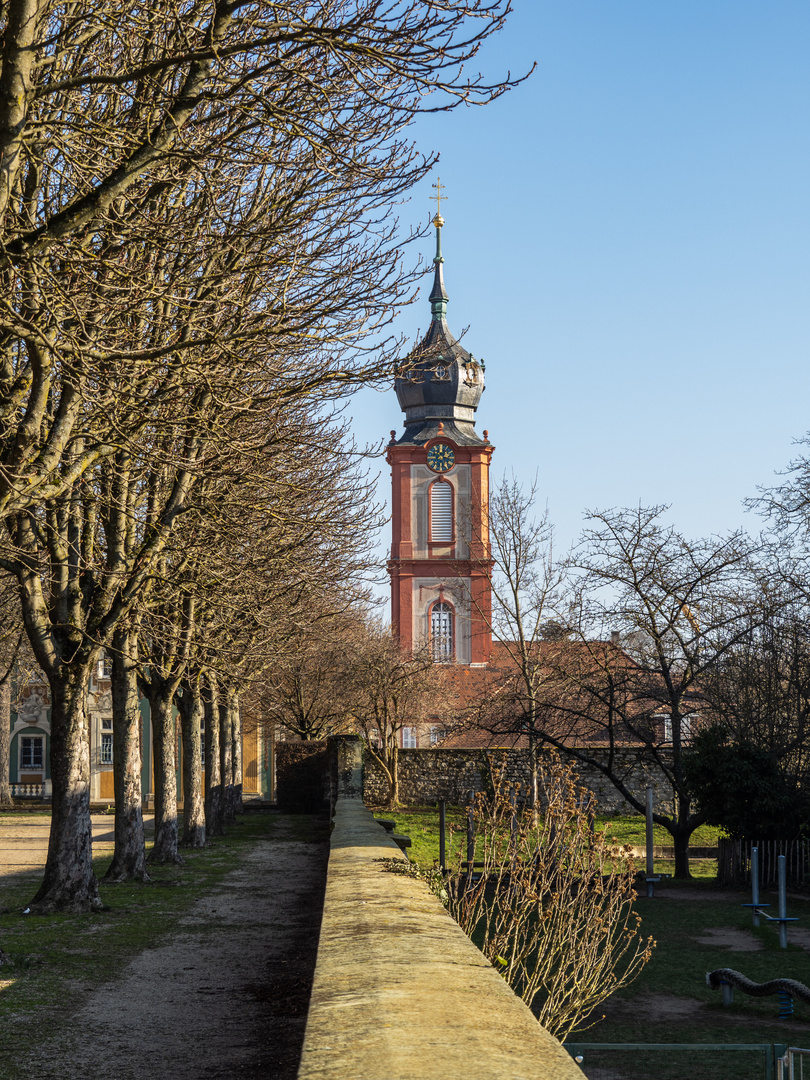 Blick auf die Hofkirche in Bruchsal