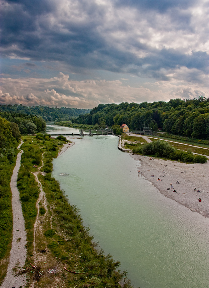 Blick auf die Isar Richtung Süden 2.Versuch