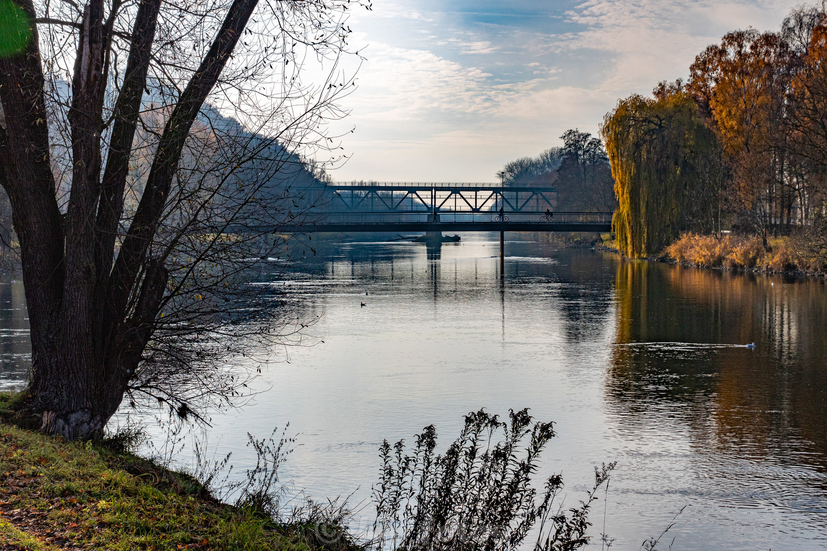 Blick auf die Isar Strom aufwärts