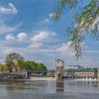 Blick auf die Kasseler Schleuse und das Stauwerk in der Fulda