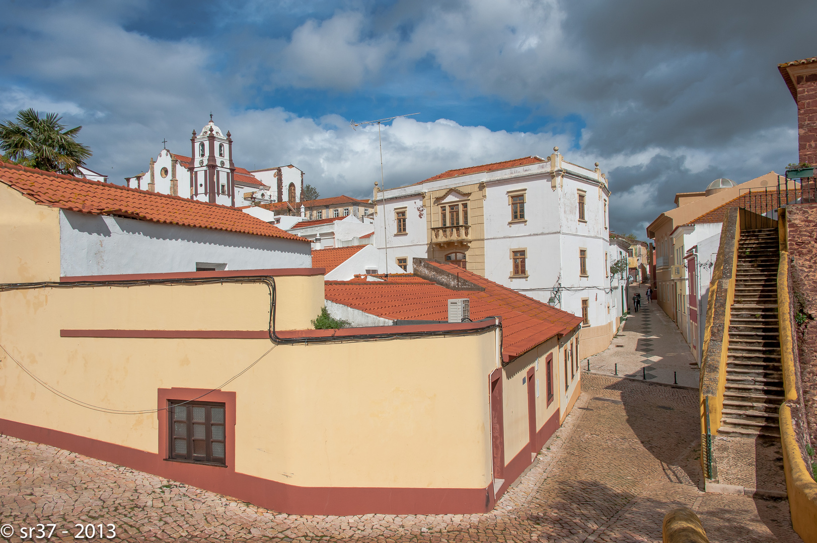 Blick auf die Kathedrale in Silves, Algarve, Portugal