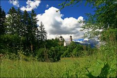 Blick auf die Kirche von Ampaß