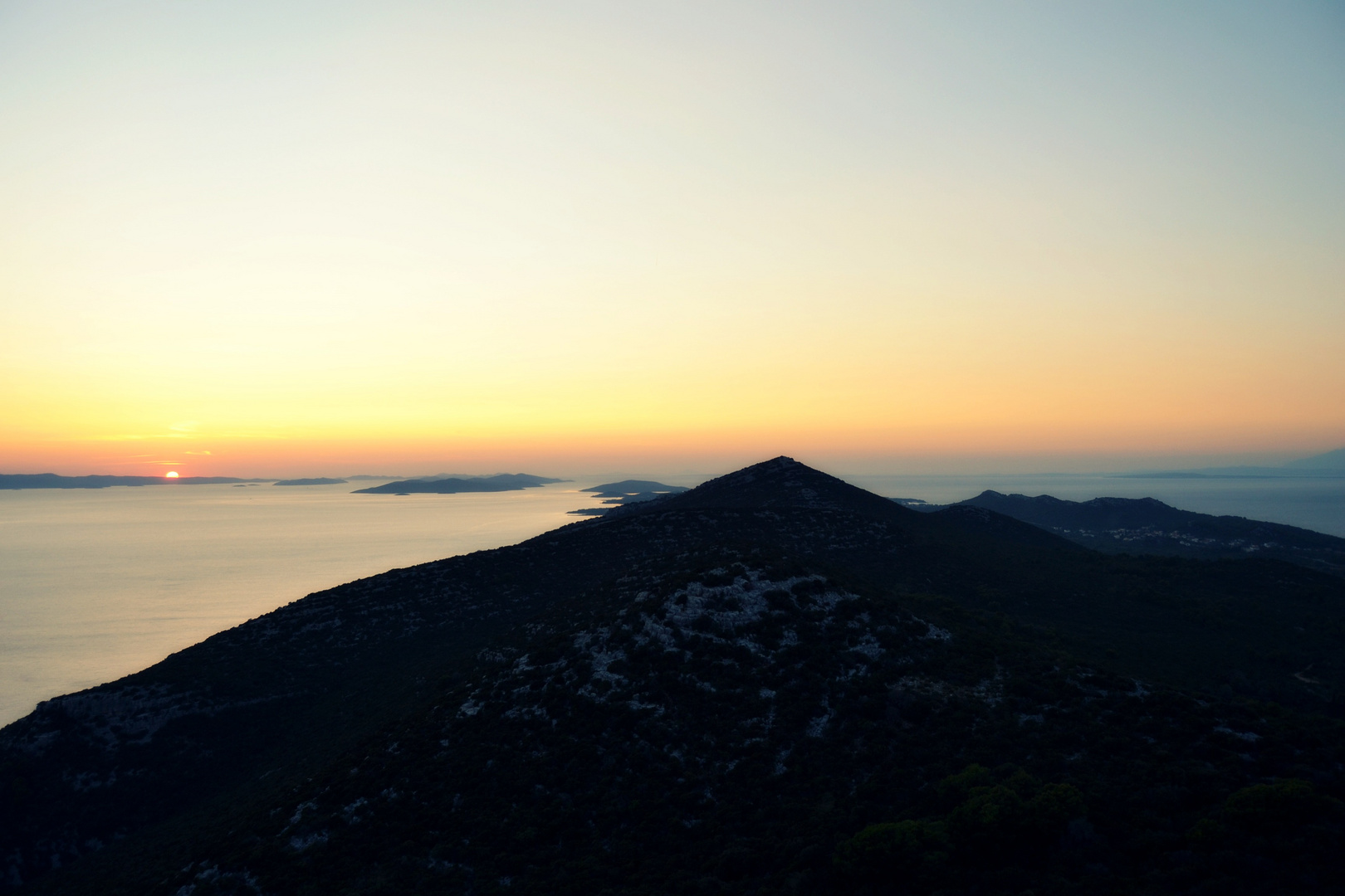 Blick auf die Kornaten, Kroatien - Sonnenuntergang