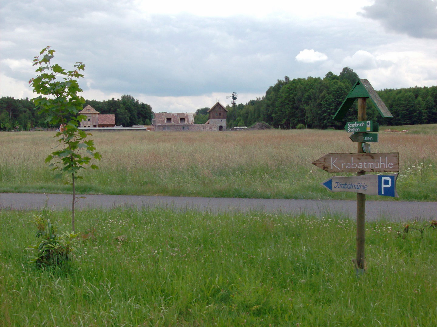 Blick auf die Krabatmühle Schwarzkollm bei Hoyerswerda