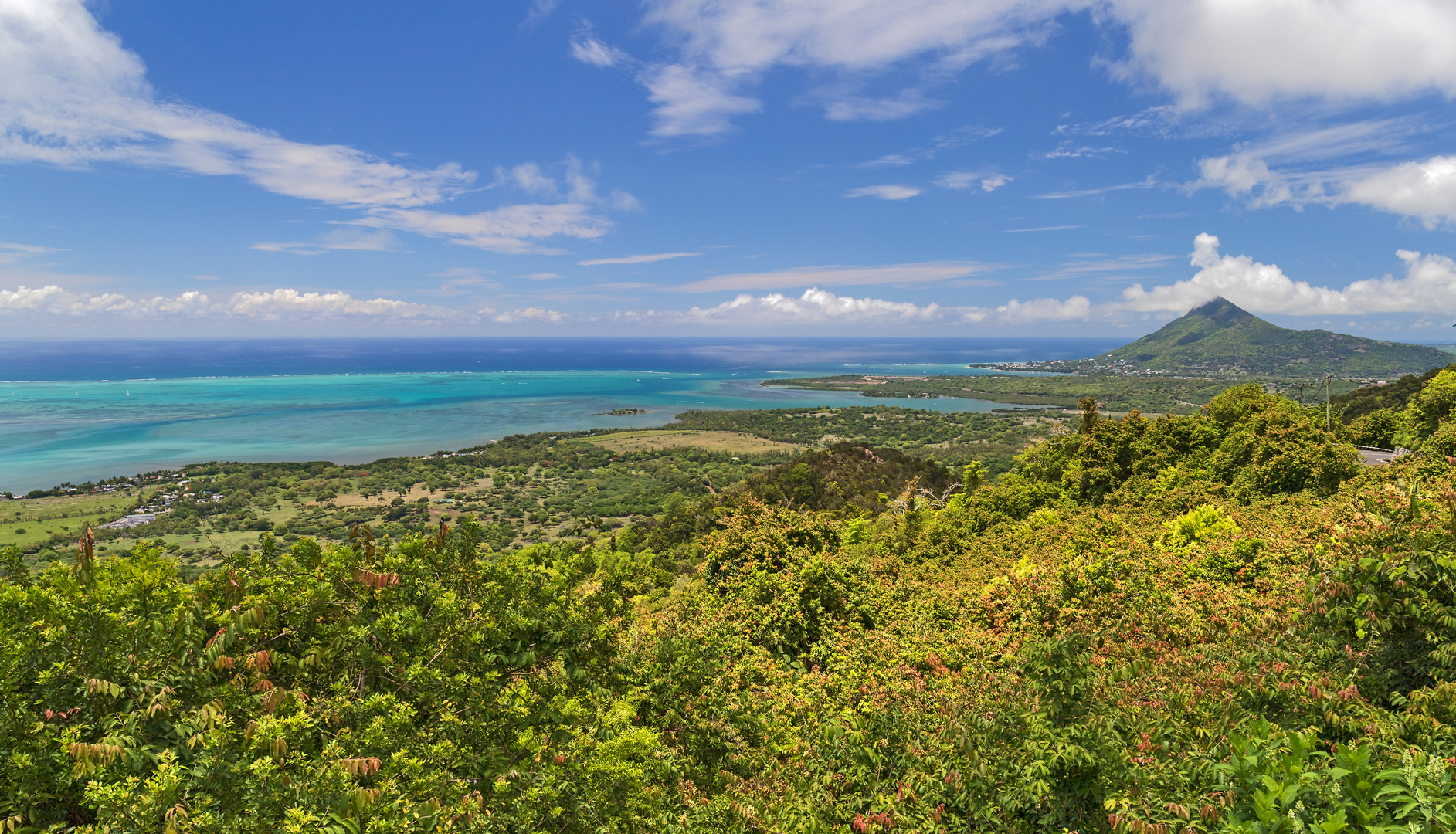 Blick auf die Küste von Mauritius