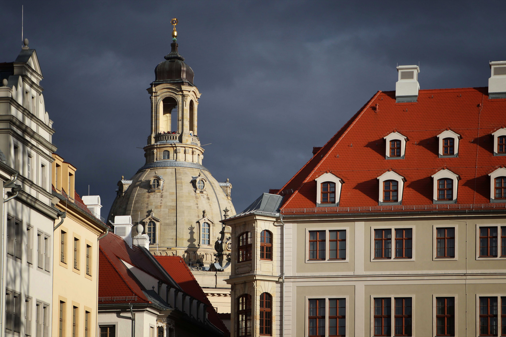 Blick auf die Kuppel der Frauenkirche Dresden