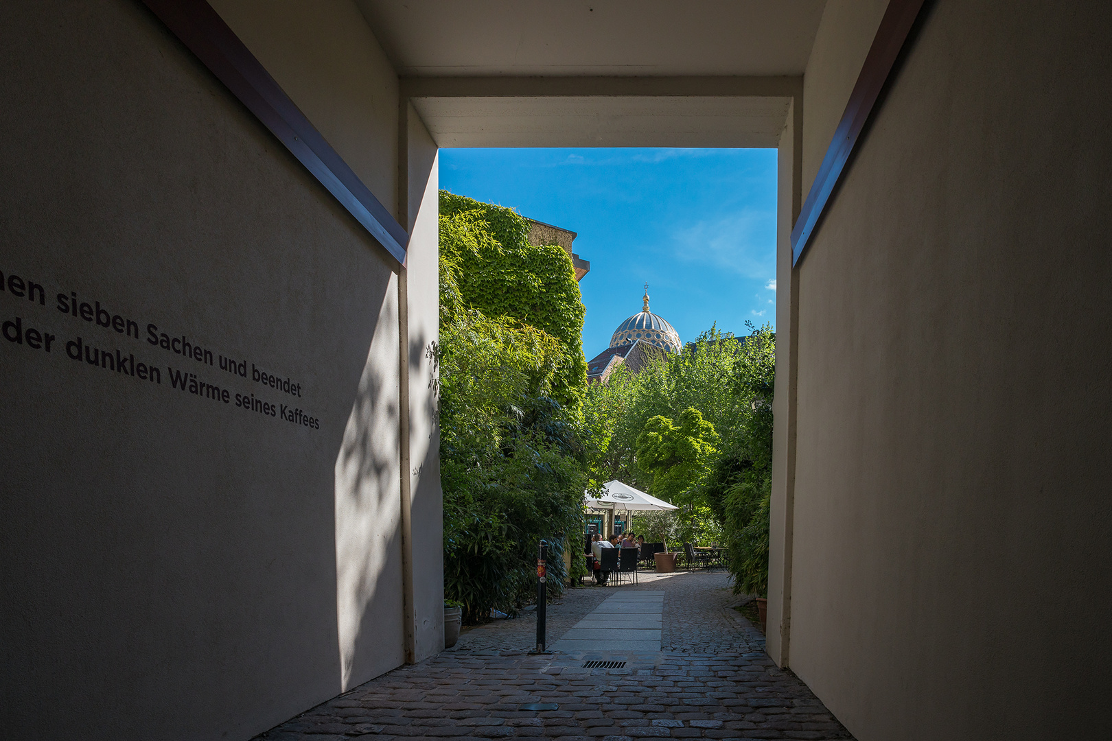 Blick auf die Kuppel der Synagogen