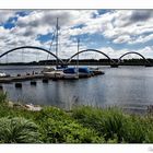 Blick auf die längste Fußgängerbrücke Europas...