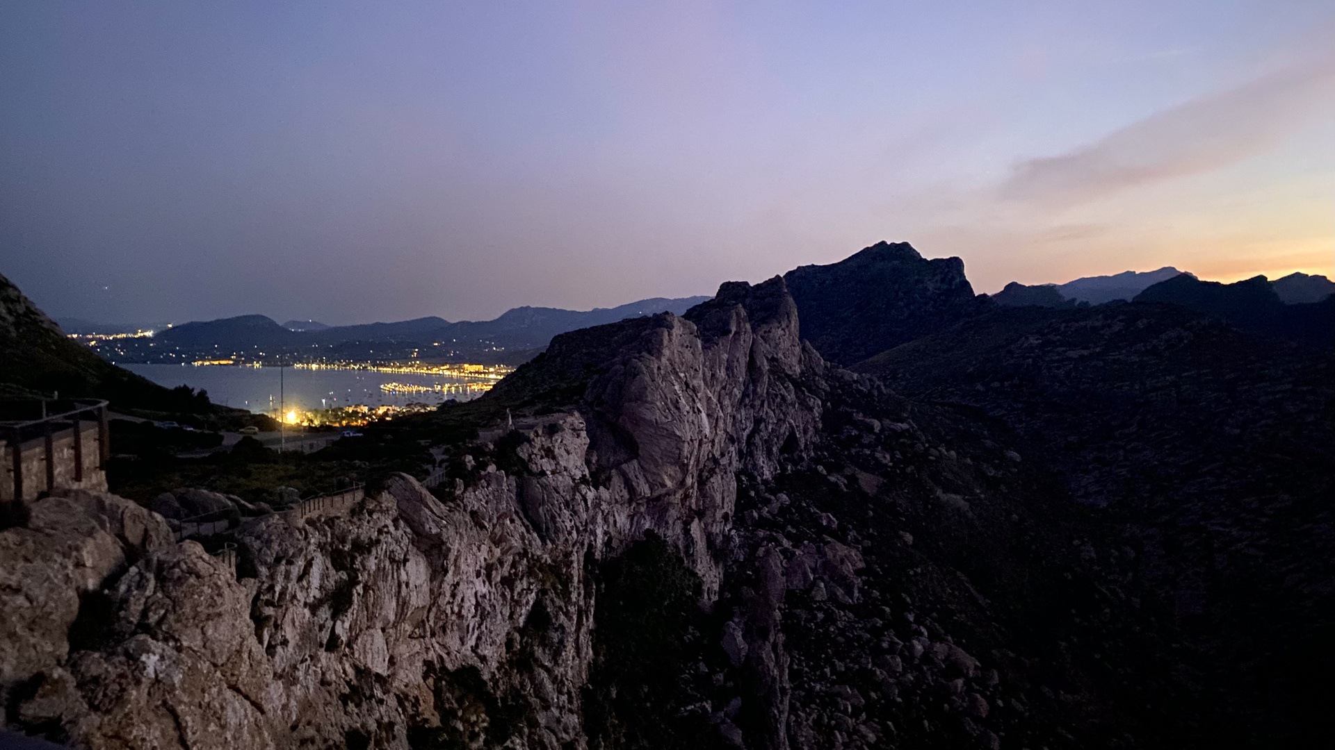 Blick auf die Lichter von Polenca 