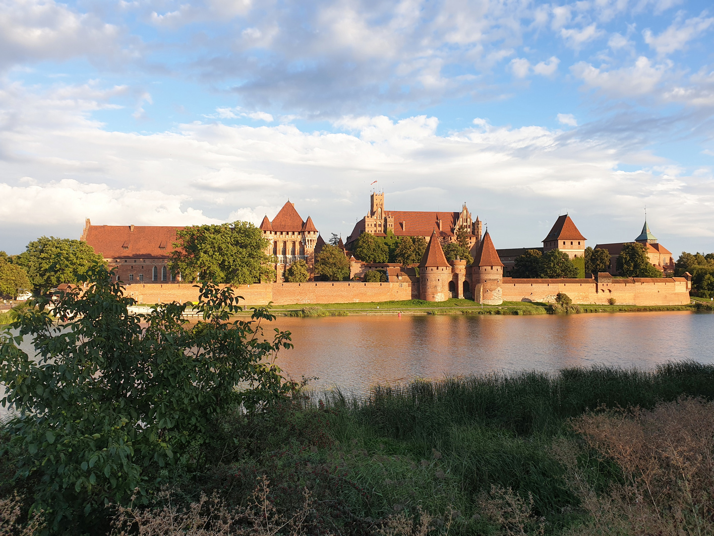 Blick auf die Marienburg vom Westufer des Nogat