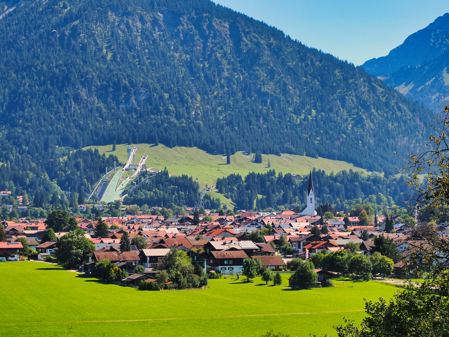 Blick auf die Oberstdorfer Skischanze