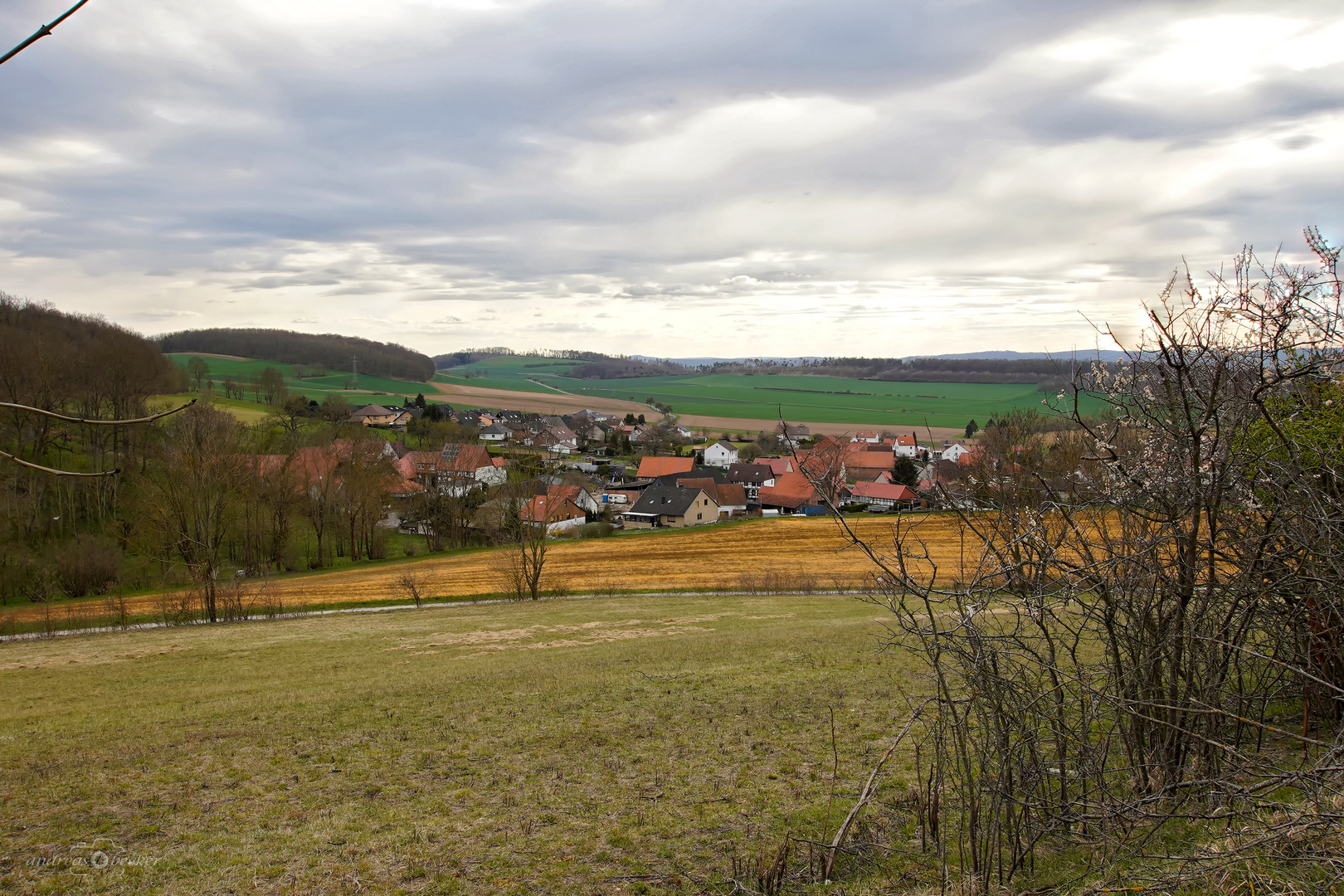 Blick auf die Ortschaft Bühle bei Northeim