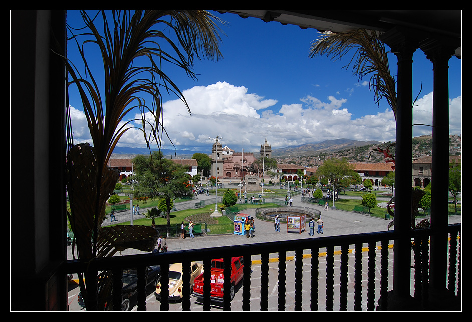 Blick auf die Plaza de Armas von Ayacucho