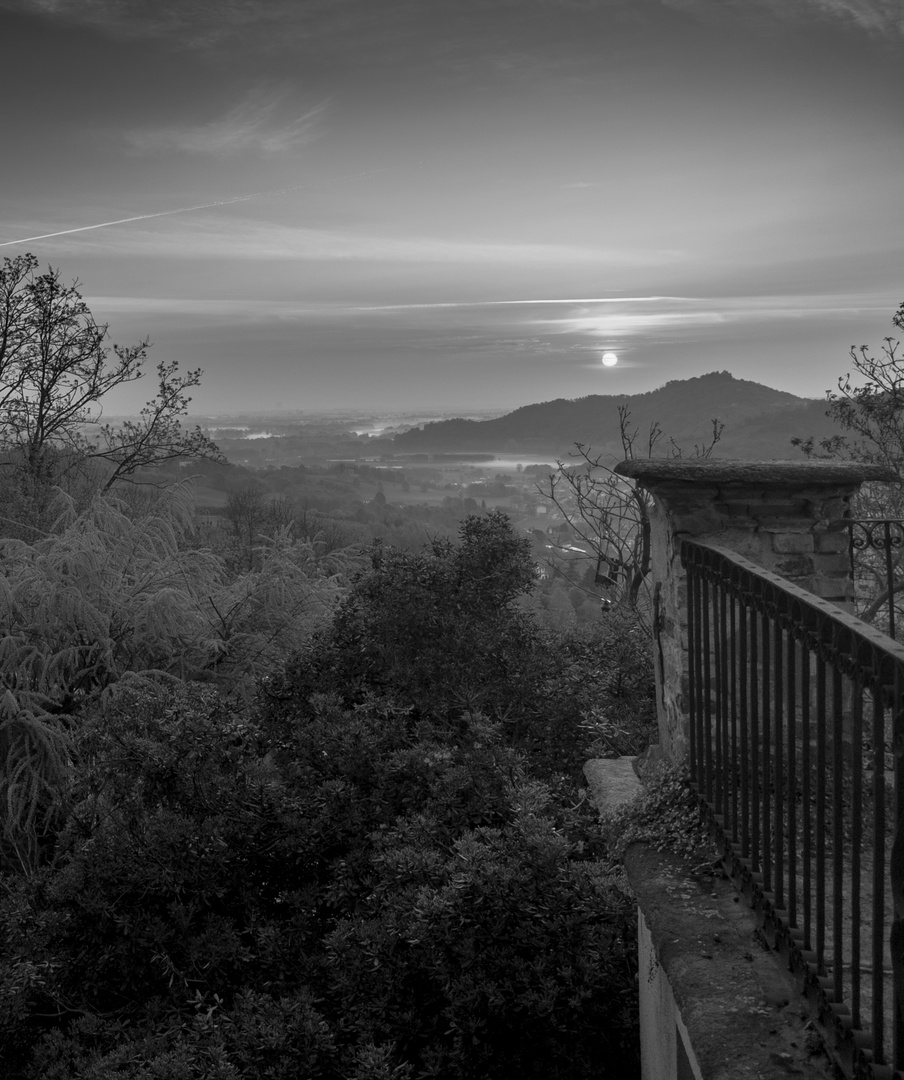 Blick auf die Po-Ebene am Morgen