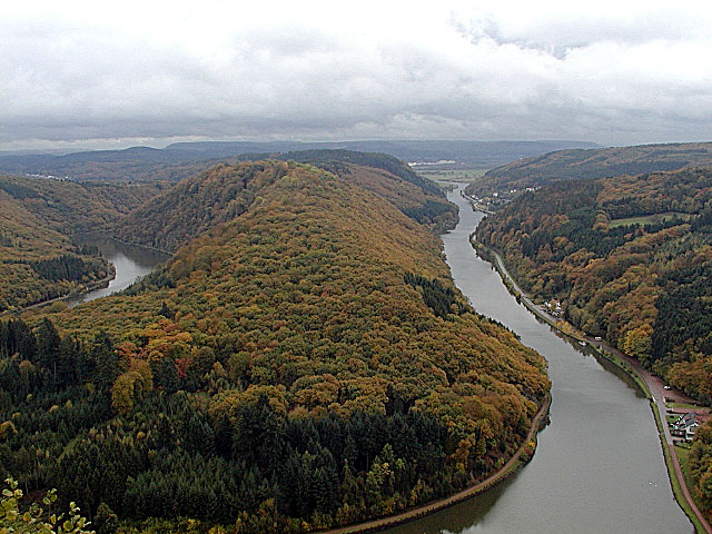 Blick auf die Saarschleife vom Aussichtspunkt Cloef